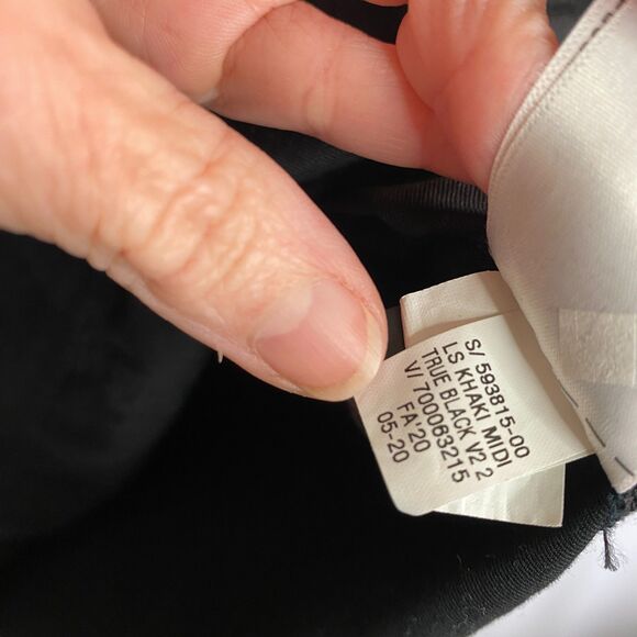 Gap Collarless Henley Pocket L/S True Black Khaki Midi Shirt Dress Size Small - Picture 10 of 16